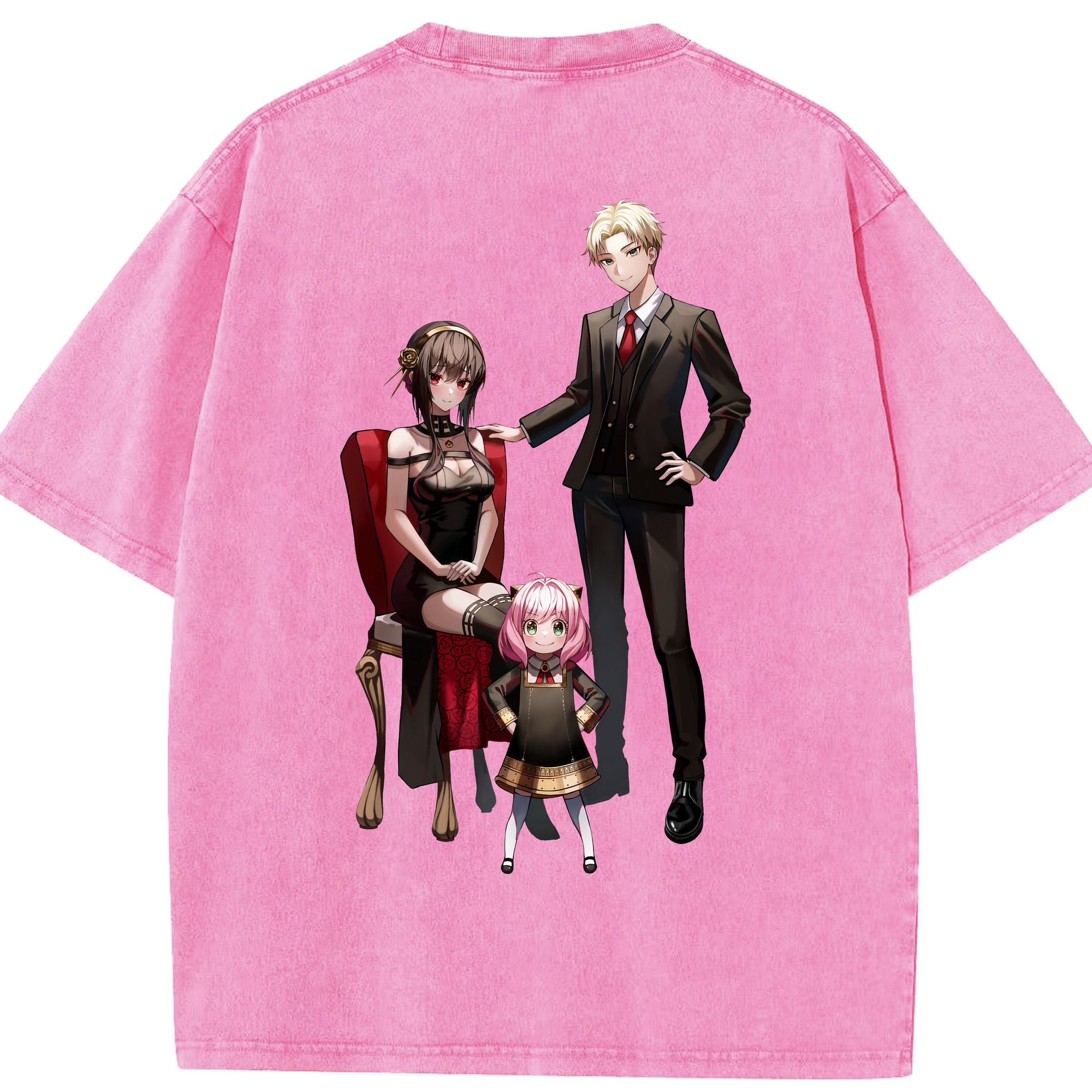 （画像用） SPY×FAMILY间谍家家酒 綿100% ヴィンテージ風 半袖Tシャツ（背面プリント）